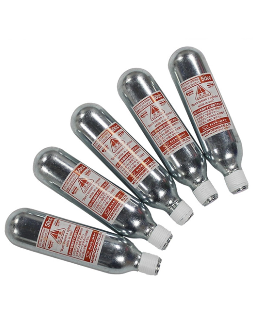 Set 5 CO2 patronen Hit-Air 50cc airbag vest navulling paardrijden